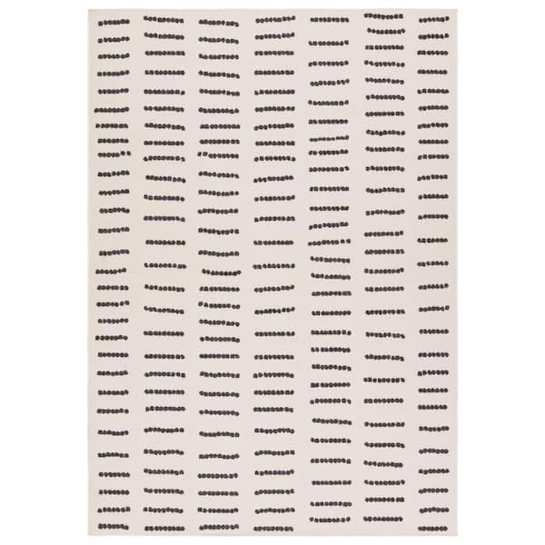 VIBE BY JAIPUR LIVING Javyn 4 ft. x 6 ft. Cream/Charcoal Dotted Indoor/Outdoor Area Rug