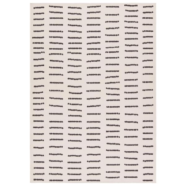 VIBE BY JAIPUR LIVING Javyn 6 ft. x 9 ft. Cream/Charcoal Dotted Indoor/Outdoor Area Rug