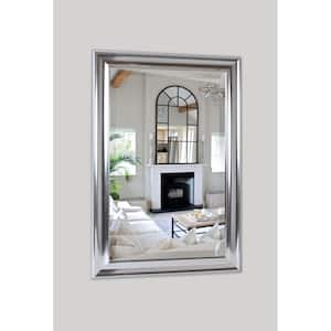 Large Rectangle Lightly Aged Silver Beveled Glass Contemporary Mirror (41.5 in. H x 26.5 in. W)