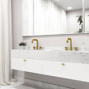 Wythe Two Handle Three-Hole Widespread Bathroom Faucet in Matte Brushed Gold