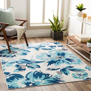 Peggy Blue 7 ft. 10 in. x 10 ft. Floral Area Rug
