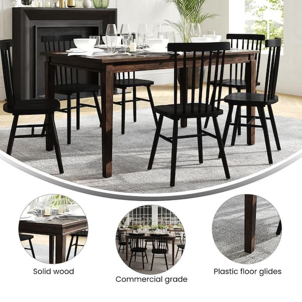 Solid wood dining discount table for 6