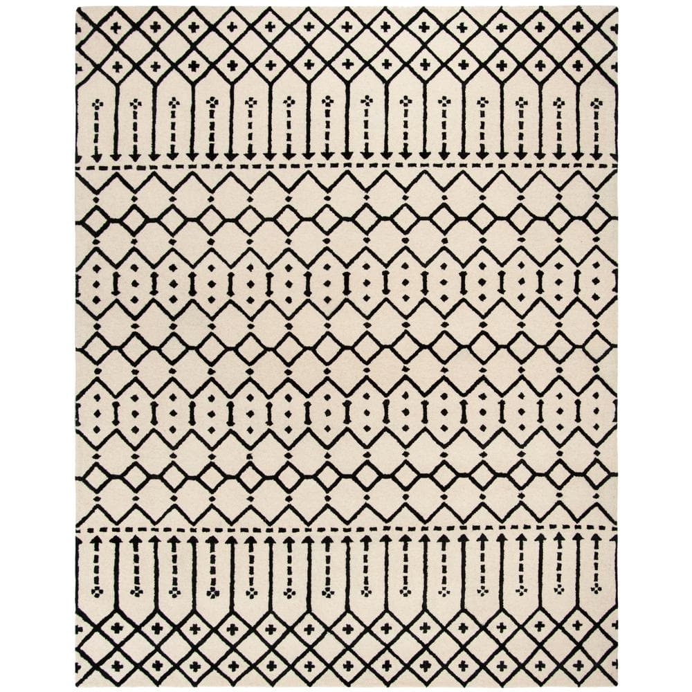 Handmade Himalaya Elegance 9' x 12' Black Wool Area Rug
