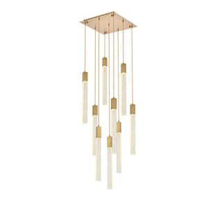 Timeless Home 20 in. 9-Light Sat in. Gold Pendant Light