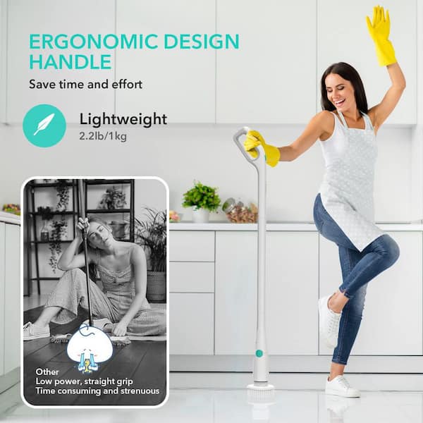 Scrub Brush Set of 3pcs - Cleaning Shower Scrubber with Ergonomic
