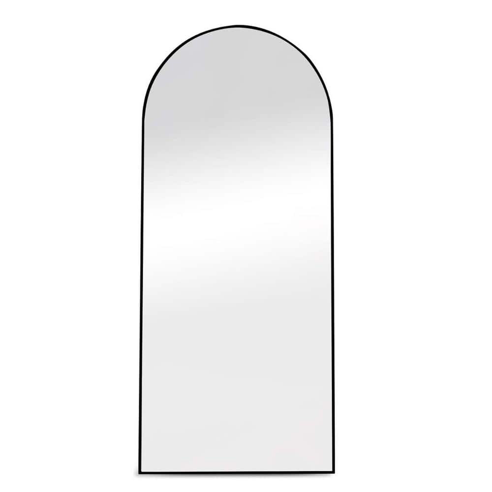 Black Framed 24 in W x 70.8 in. H Full Length Mirror, Modern Arch Shape Flo