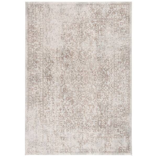 SAFAVIEH Evoke Ivory/Taupe 5 ft. x 8 ft. Distressed Border Medallion Area Rug