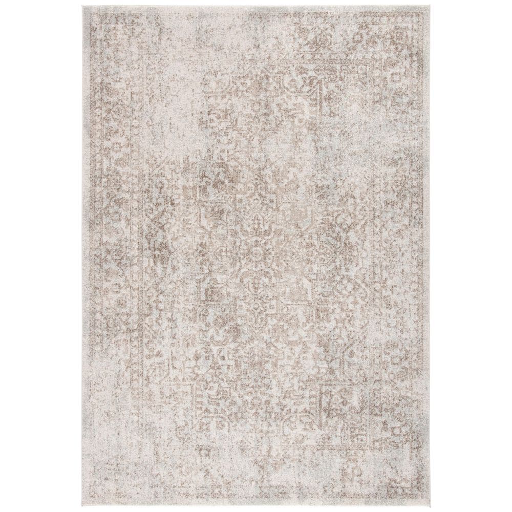 SAFAVIEH Evoke Trena Traditional Distressed Area Rug  Ivory/Taupe  6 7  x 9