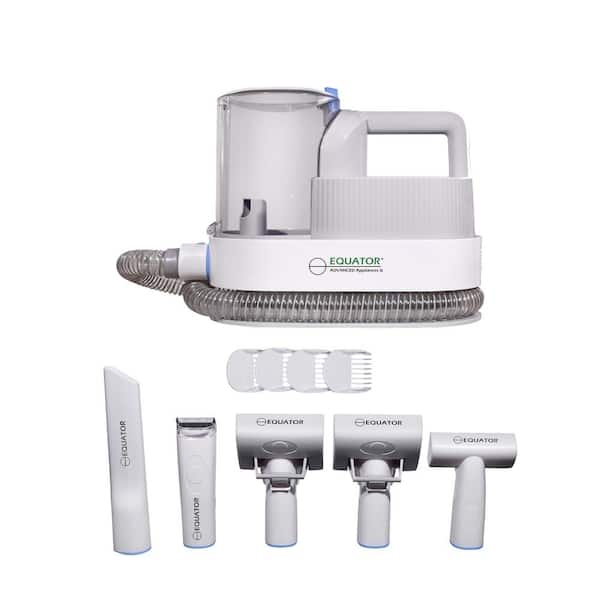 5-in-1 Pet Groomer 110V 2.5L Canister, Bagless Corded, Washable Filter, Clipper, Trimmer and Vacuum, Low Noise in White