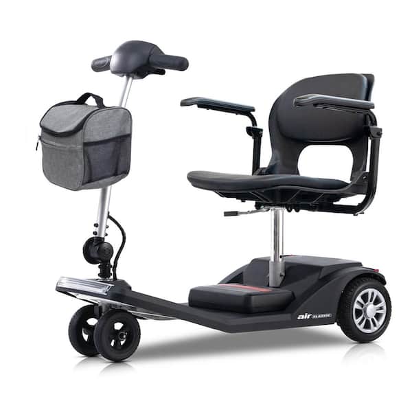 Outdoor 4-Wheel Compact Electric Scooter With Front And Rear Lights, With Storage Bag, For 270 Lbs. Adults, Black