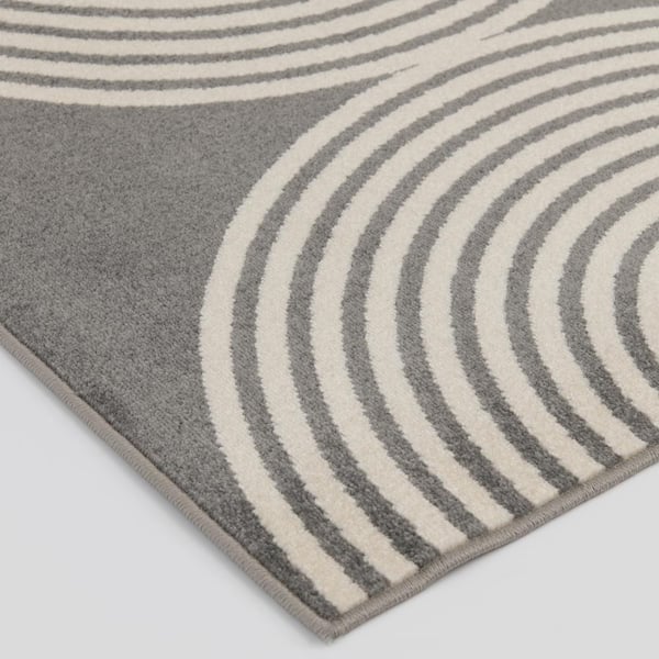 Tecopa Milburm Gray 2 ft. x 3 ft. Geometric Polypropylene Indoor/Outdoor Area Rug
