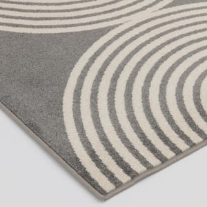 Tecopa Milburm Gray 4 ft. x 6 ft. Geometric Polypropylene Indoor/Outdoor Area Rug