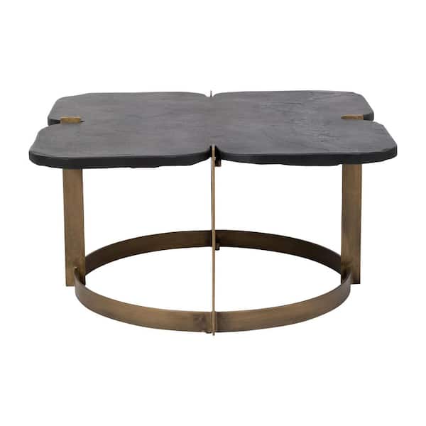 Liv & Skye 32 in. Black Specialty Stone Top Coffee Table