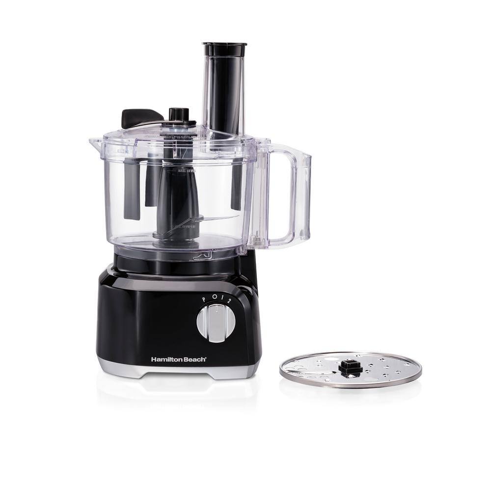 Hamilton Beach 8-Cup Black Food Processor with Bowl Scraper