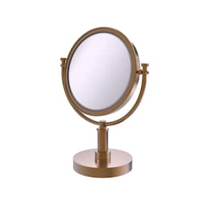 8 in. x 15 in. Vanity Top Makeup Mirror 5x Magnification in Brushed Bronze
