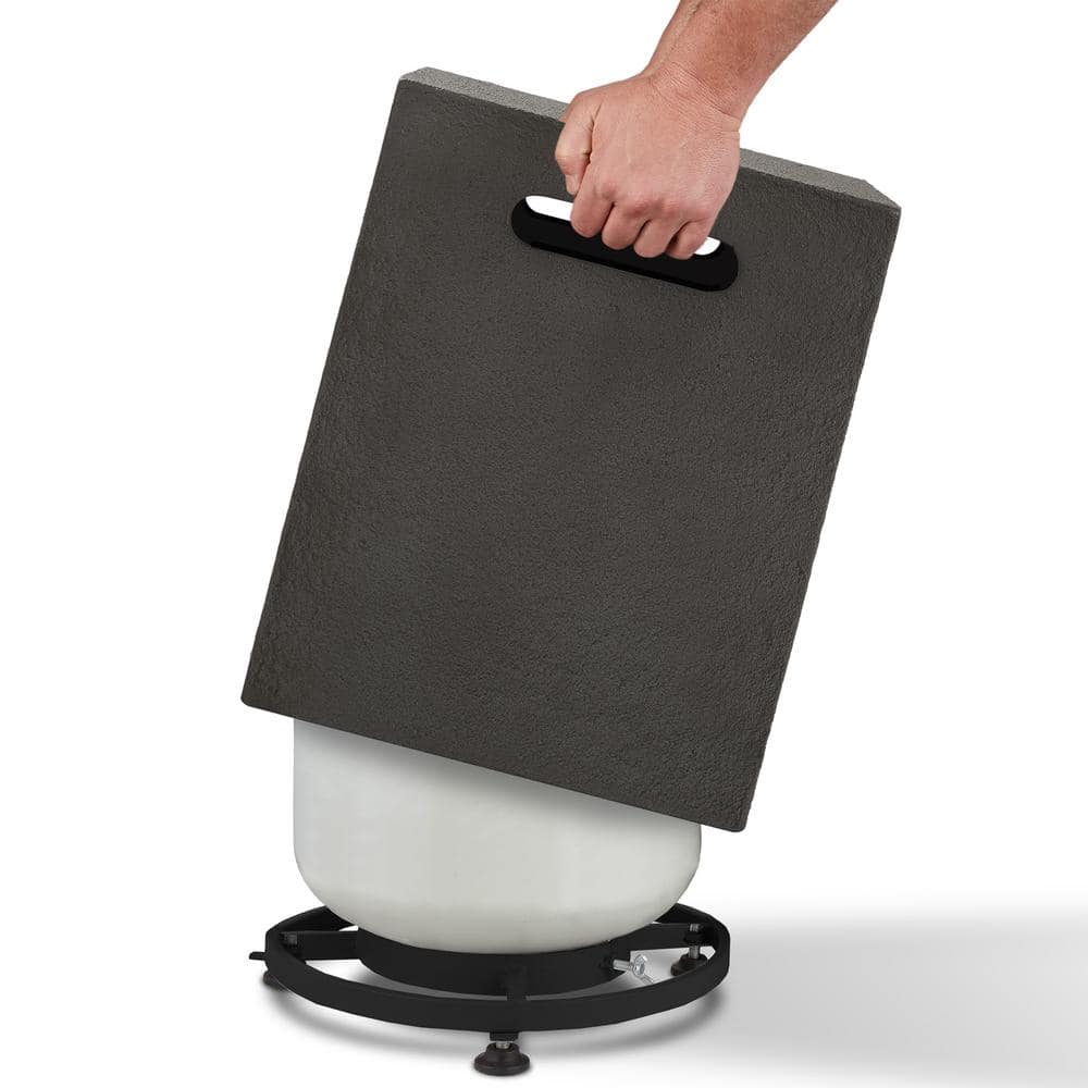 Baltic Glacier Gray Propane Tank Cover and Side Table