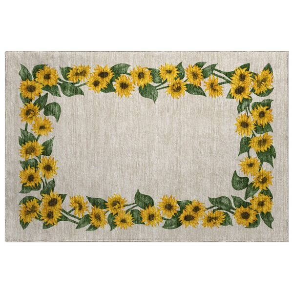 Dream Shag Premium Machine Washable Abstract ADS172 Yellow 2 ft. x 3 ft. Accent Rug