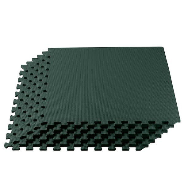 Hunter Green 24 in. W x 24 in. L x 3/8 in. T Interlocking Foam Gym Flooring Mat (6 Tiles/Pack) (24 sq. ft. )