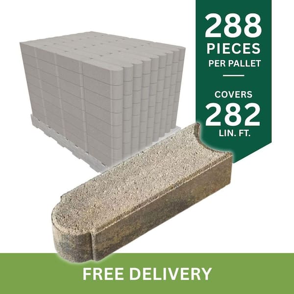 Edgestone 11.75 in. x 3 in. x 4 in. Tan/Charcoal Concrete Edging (288-Piece Pallet)