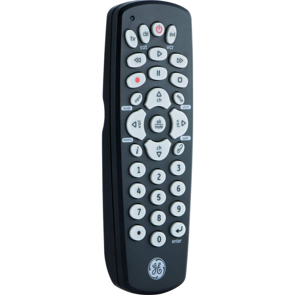 GE 3-Device Black Universal Remote Control with RF