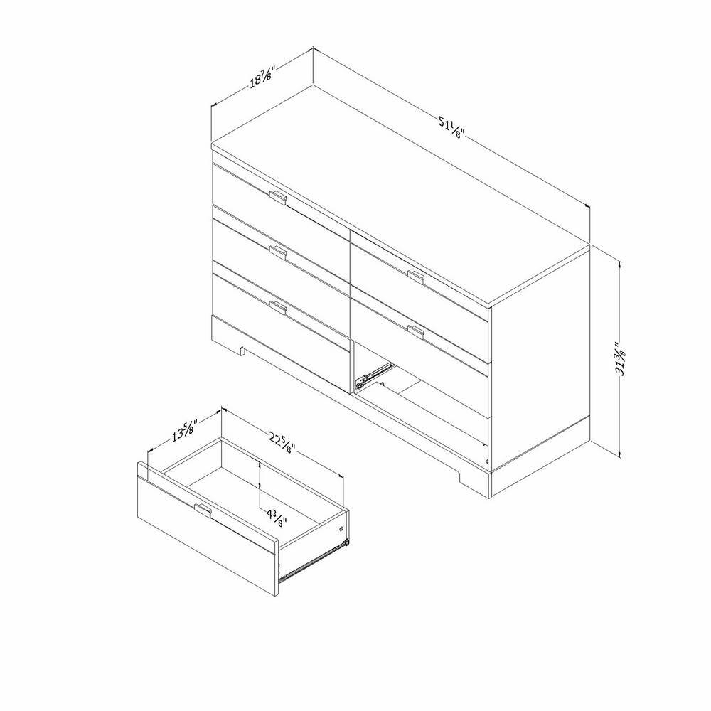 Pure White Nursery Double Dresser with Soft Close Deep Drawers