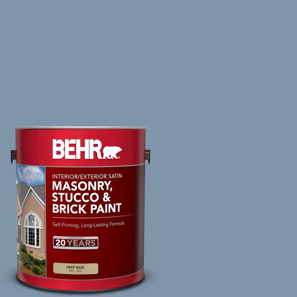 BEHR 1 gal. #560F-5 Bleached Denim Satin Interior/Exterior Masonry, Stucco  and Brick Paint 28201 - The Home Depot