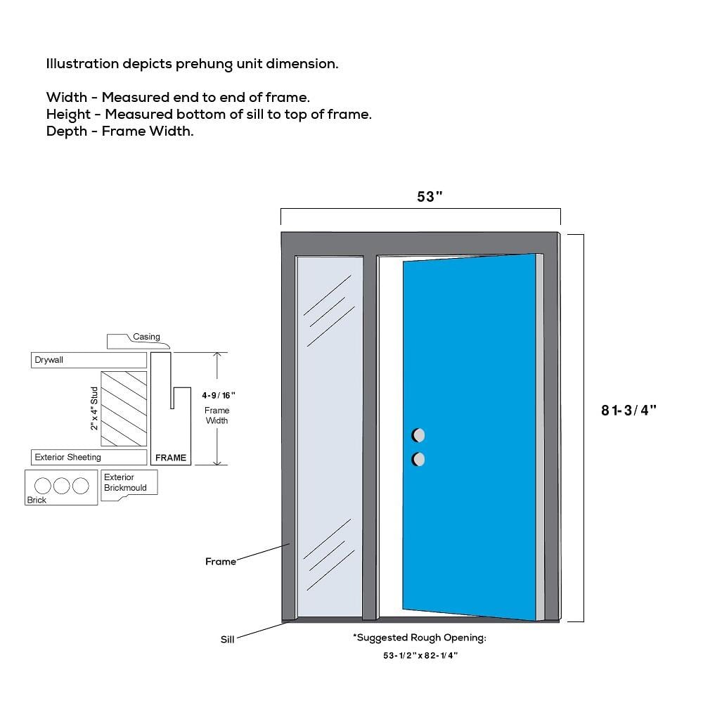 Spotlight 53'' x 81.75'' Glass Fiberglass Front Entry Door