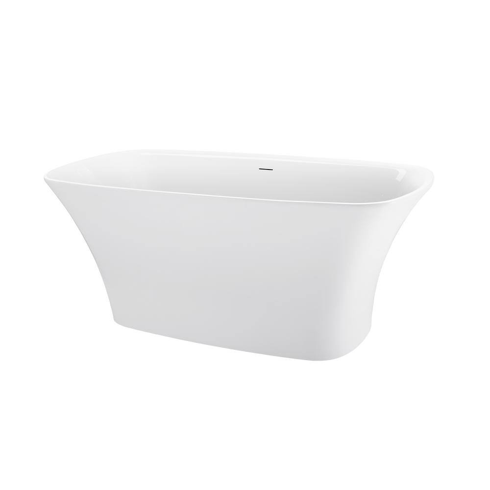 Contemporary 66.93 in x 30.71 in. Soaking Bathtub with Center Drainage in W