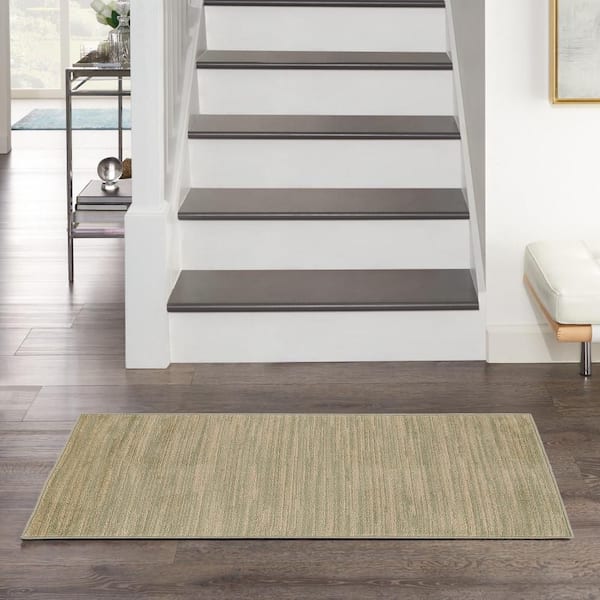 Essentials doormat 2 ft. x 4 ft. Green Gold Abstract Contemporary Indoor/Outdoor Area Rug