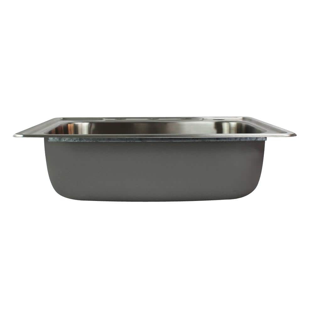 Brushed Stainless Steel 25'' Single Bowl Drop-In Kitchen Sink