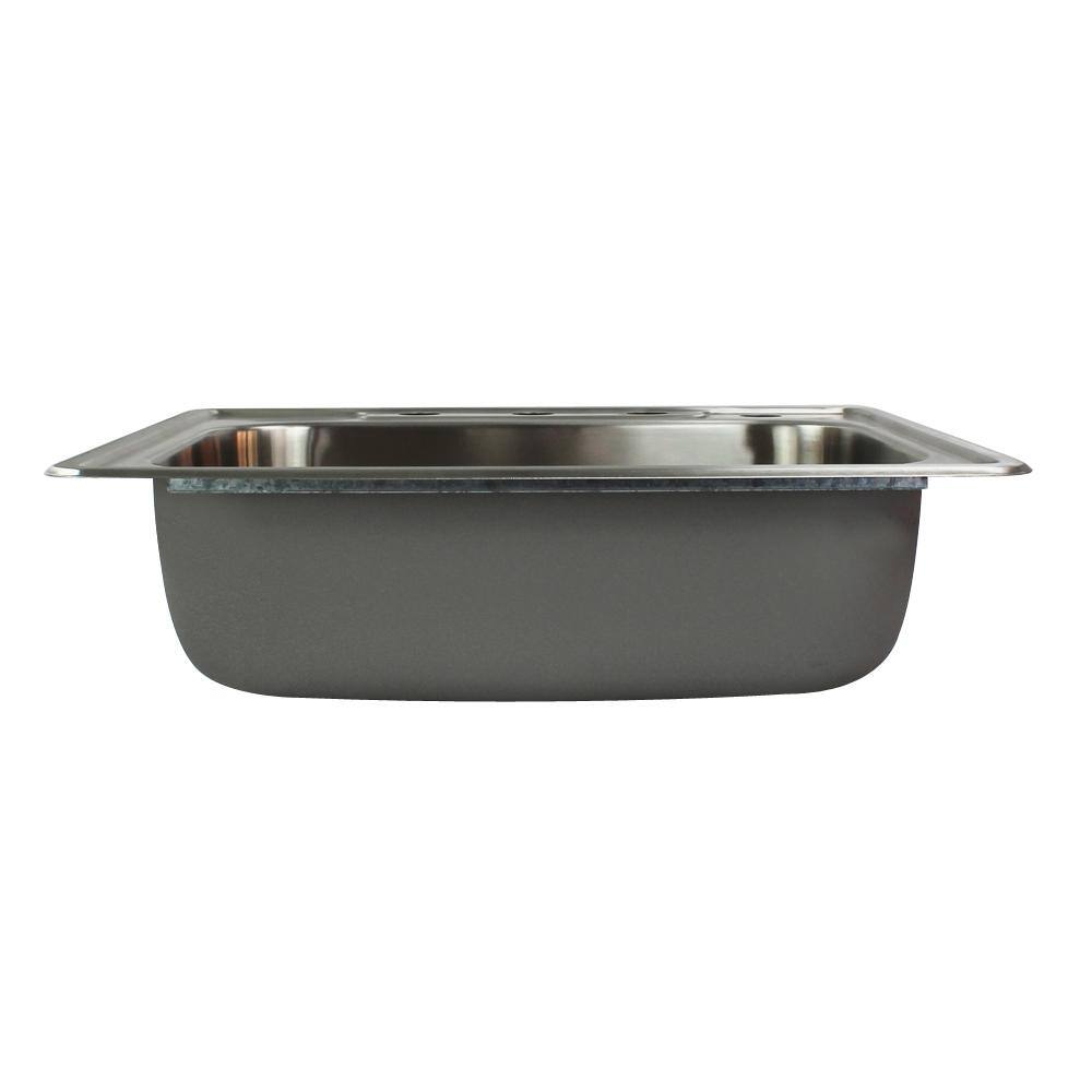 25'' Brushed Stainless Steel Single Bowl Drop-In Kitchen Sink