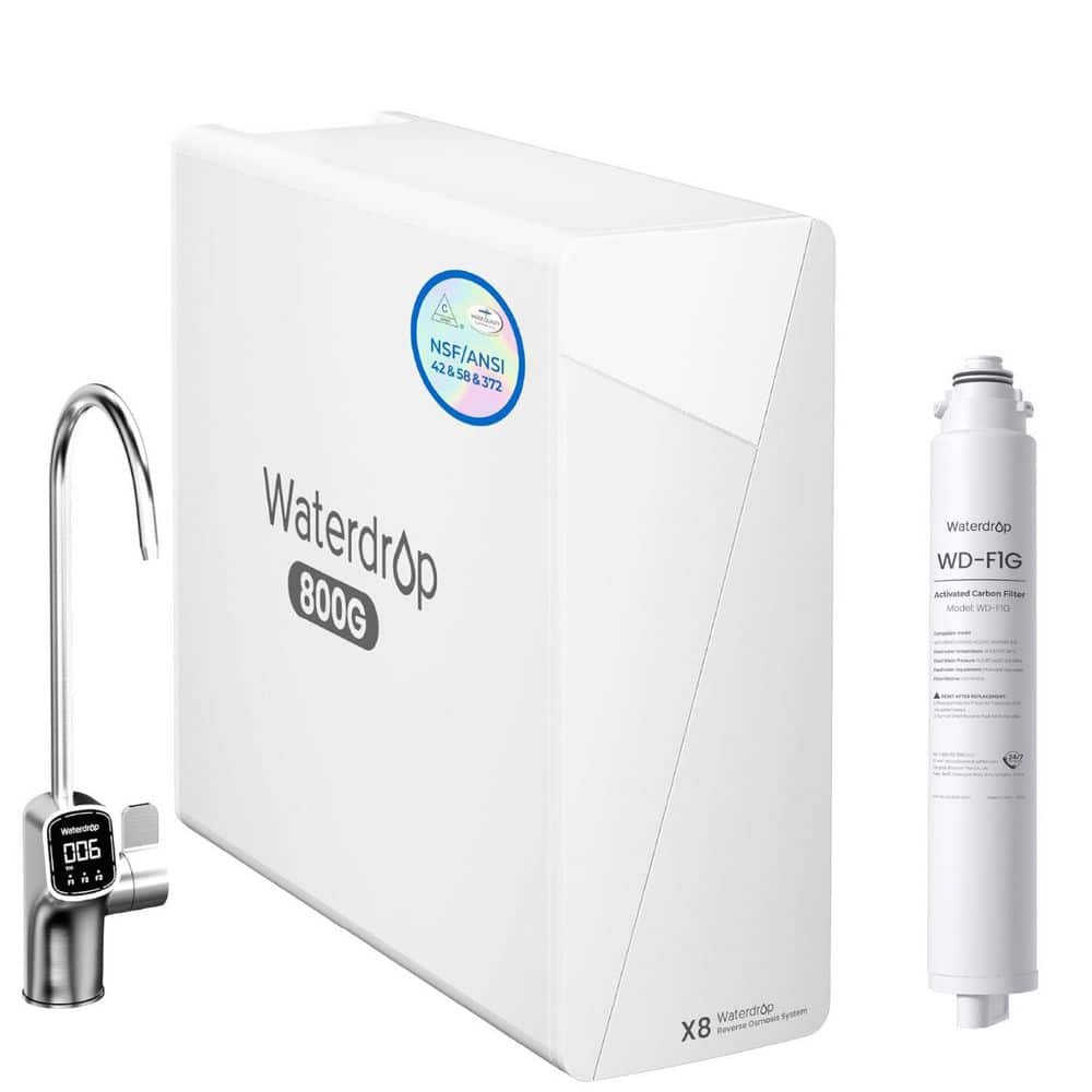 X8-Basic Reverse Osmosis System, NSF/ANSI 42&58&372 Certified, 800 GPD, 9-Stage, Extra F1G Filter