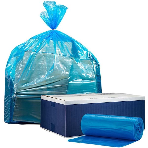 Plasticplace 55-60 Gal. Blue Recycling Bags (Case of 100) H-RBL55