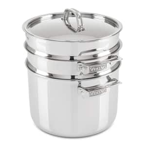 3-Ply Stainless Steel 8 Qt. Multi-Cooker/Pasta Pot with Bonus Steamer, Mirror Finish