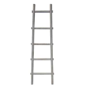 Mariana 5 Step Grey Decorative Ladder Shelve Wooden Wall Art