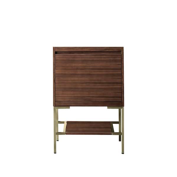 James Martin Vanities Mantova 23.6 in. W x 18.1 in. D x 35.4 in. H Single Bath Vanity Cabinet without Top in Mid-Century Walnut