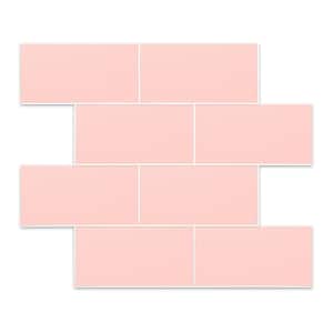 12 in. x 12 in. PVC Nude Pink Peel and Stick Backsplash Subway Tiles for Kitchen (10-Sheets/10 sq. ft.)