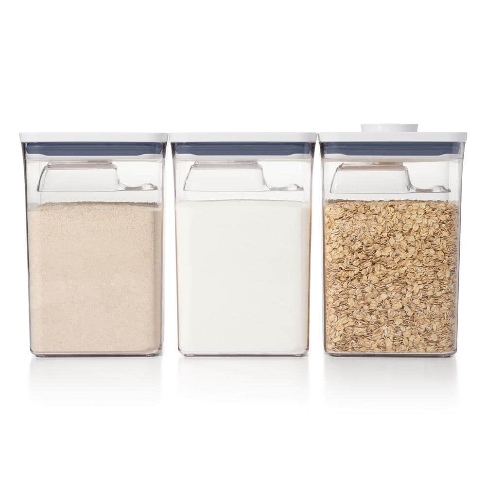 Silver BPA-Free Plastic Airtight Pop Container Set, 6-Piece