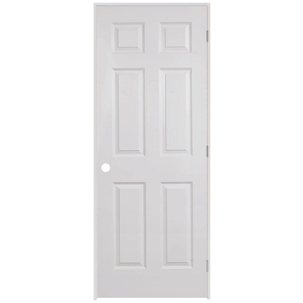 Steves & Sons 30 in. x 80 in. 6-Panel White Left-Hand Composite Steves & Sons 30 in. x 80 in. 6-Panel White Left-Hand Composite