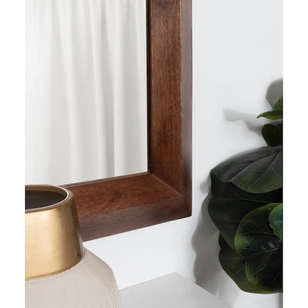 SET OF 3 HOME INTERIORS 5.25 SQUARE MIRRORS BROWN WOOD FRAME