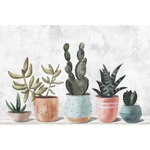 "Succulent Pastel Pots" by Marmont Hill Unframed Canvas Nature Wall Art 40 in. x 60 in.