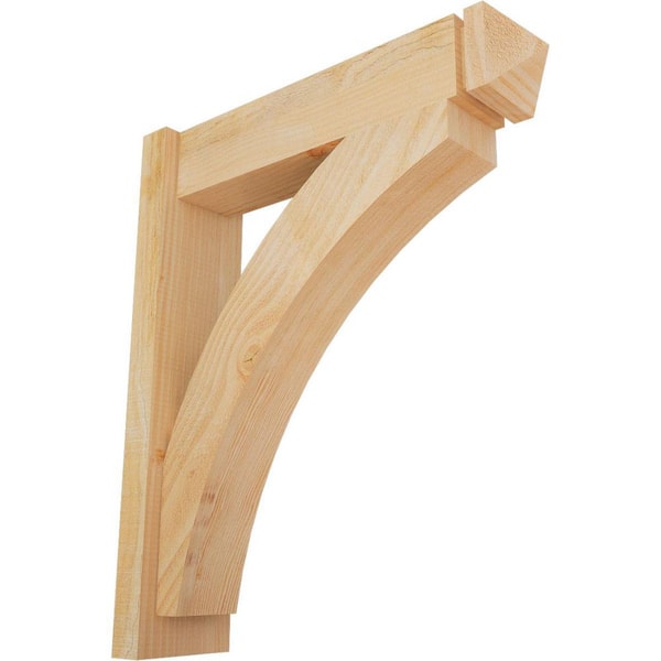 Ekena Millwork 6 in. x 28 in. x 24 in. Douglas Fir Thorton Arts and Crafts Rough Sawn Outlooker