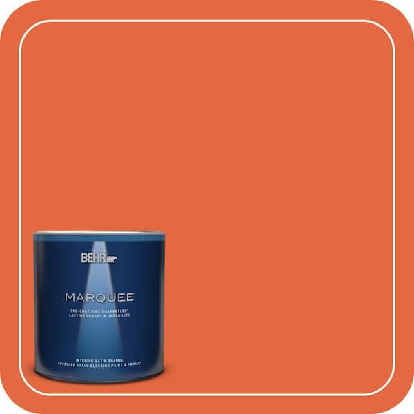 BEHR MARQUEE 1 qt. #P190-6 Emergency Zone Satin Enamel Interior Paint & Primer