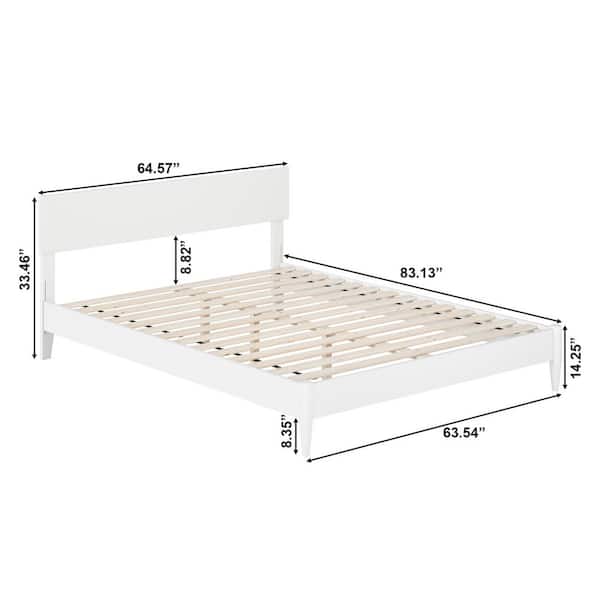 ❀aramode❀ AFI Lylah White Solid Wood Frame King Platform Bed with