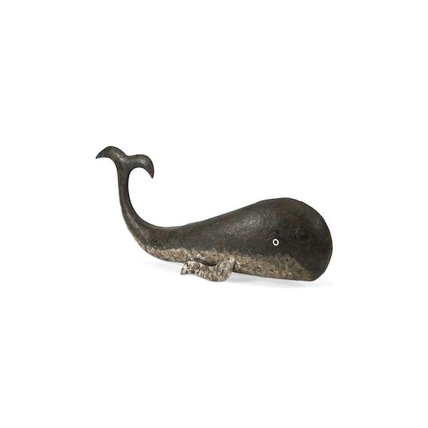 Unbranded Jonah Whale Decorative Figurine in Distressed Grey and Black