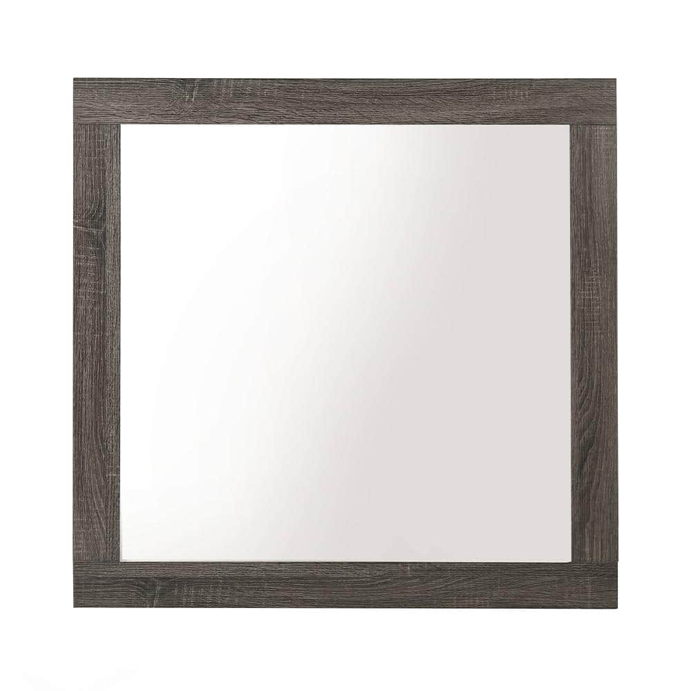 Avantika 35" Rustic Gray Oak Square Mirror