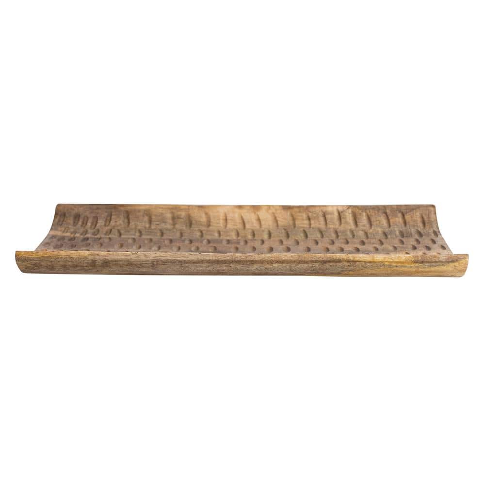 Natural Hand Carved Boho Wooden Tray