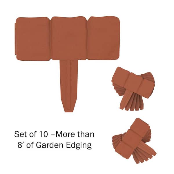 Pure Garden 0.75 in. x 10 in. x 9 in. Black Plastic Garden Edging Stone-Look Border (10-Piece) Pure Garden 0.75 in. x 10 in. x 9 in. Black Plastic Garden Edging Stone-Look Border (10-Piece)
