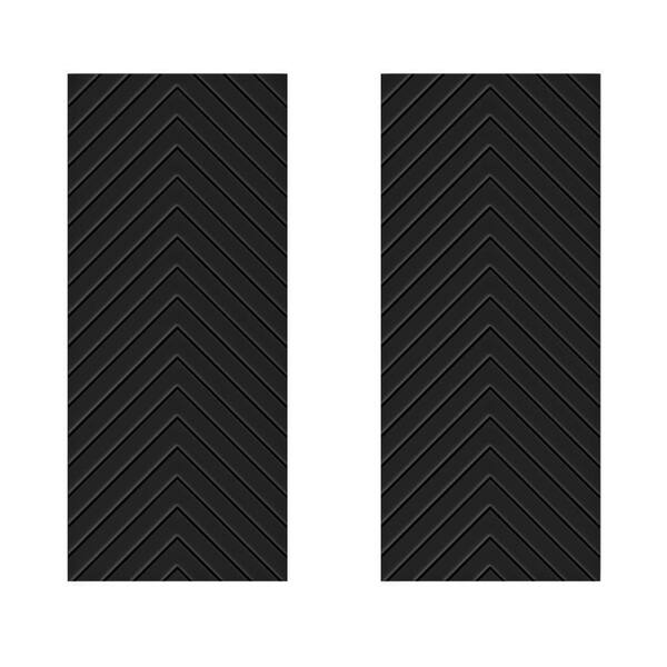 CALHOME 48 in. x 84 in. Hollow Core Black Painted Composite MDF Interior Double Closet Sliding Doors