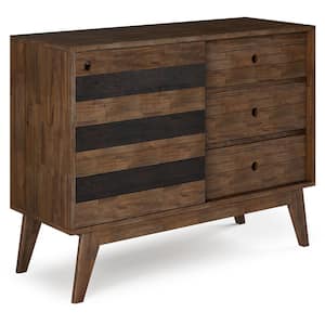 Clarkson Solid Acacia Wood 48 in. Wide Mid Century Medium Storage in Rustic Natural Aged Brown